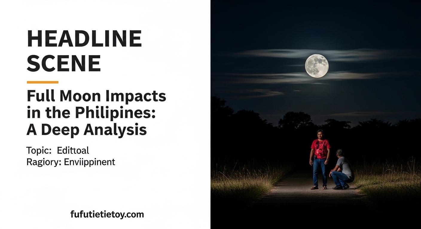 Full moon over Philippine coastal scene with fishermen at night