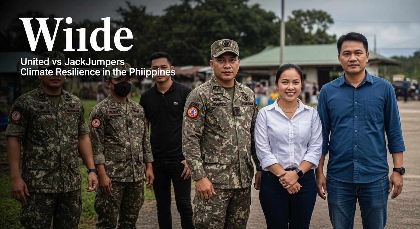 Illustration of united vs jackjumpers concept applied to climate resilience in the Philippines.