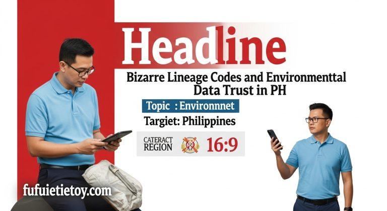 Dashboard-style map of the Philippines showing color-coded data points labeled with lineage codes and environmental data