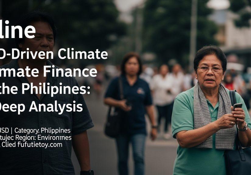 Philippines coast with renewable energy projects and finance imagery.